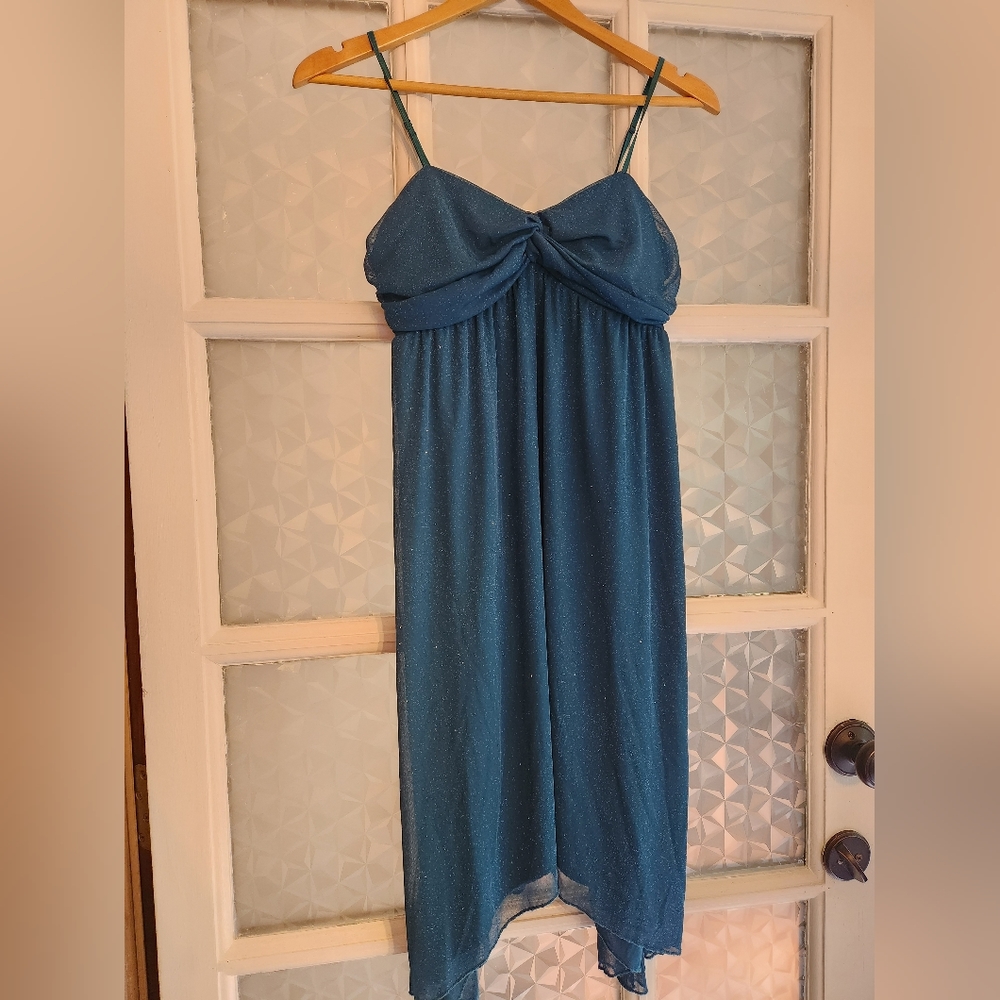 Blue Sparkling homecoming winter formal dress